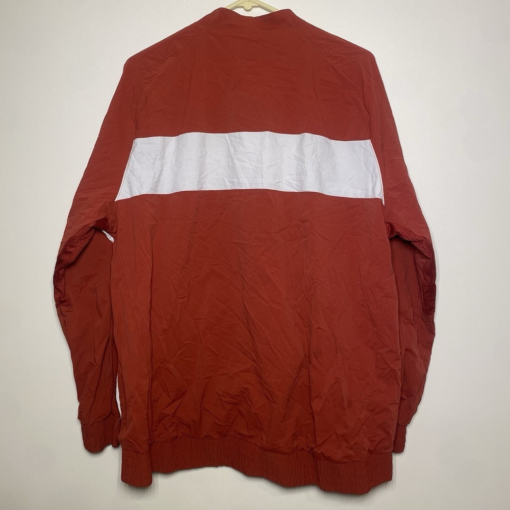 Jordan Oklahoma Sooners Windbreaker Jacket Mens XL 1/4 Zip Pullover Red White - Picture 2 of 6